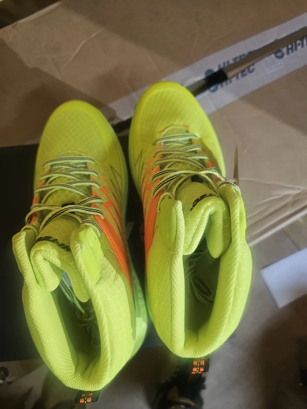 Hi-Tec Neon Yellow Men’s Trail Boots with Orange Accents